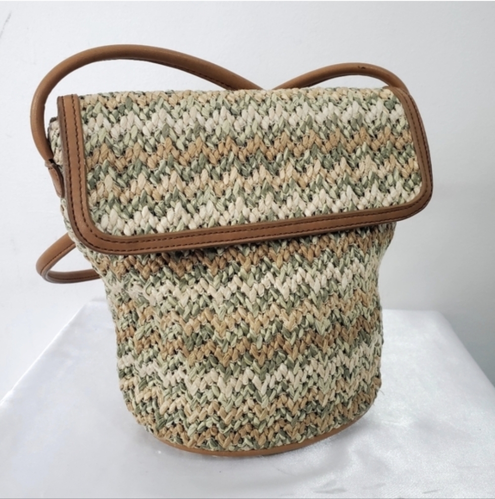 Fossil Straw Woven Crossbody Purse Bag